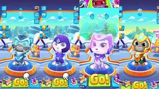 Talking Tom Hero Dash Ice Bolt Tom vs Arctic Angela vs Lunar Explorer Angela vs Gold Flash Tom
