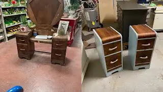 Turning an Antique Art Deco Vanity into Nightstands