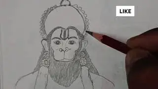 How to draw a Bajrang Bali ! Simple Hanuman ji drawing 