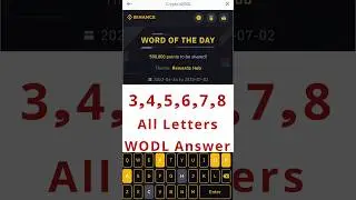 Binance Crypto WODL Answers Today | Word of the day All Letters | WOTD Answer