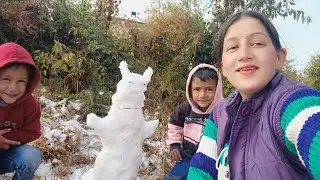 बेरीनाग मैं पहली बार देखी इतनी बर्फ / फिर ये क्या बना दिया बच्चों ने बर्फ से @PAWANIPAHADANVLOGS 