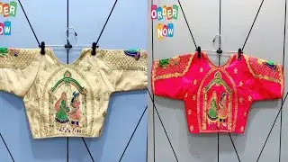 Designer boluse/heavy fantam silk  blouse/Thread Jari And Hevy Handwork ston  /silk blouse