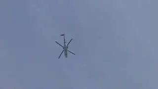 A nice Swiss airforce Eurocopter AS332 Super Puma Helicopter flyover my house at 6000 ft!