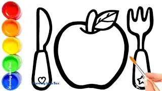 Drawing Apple Fork and Spoon 🍏🍴 | Fun Art Tutorial for Kids with Drawing Ideas Box