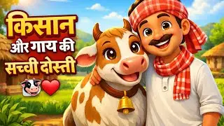भोला किसान और उसकी प्यारी गाय 🐄 | Emotional Cartoon Story in Hindi | Moral Story 
