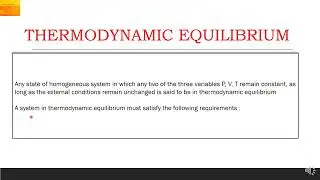 Thermodynamic Equilibrium