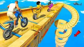 GTA 5: Franklin Shinchan Tried Impossible Parkour Ramp Challenge!! GTA V Bangla Gameplay