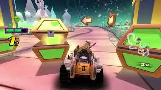 Donnie racing in Sewer Cup (Beginner) - Nickelodeon Kart Racers