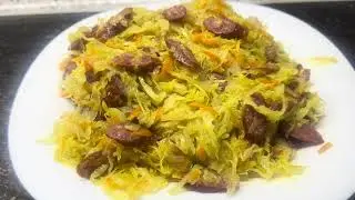 🌭 Тушкована капуста з мисливськими ковбасками 🥬 Смачно ,ситно та швидко👌