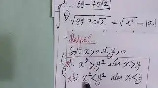 Exercice de r&eacute;vision math 3e racines carr&eacute;es suite 4