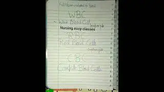 Medical terminology full forms related to blood #shorts #nursinglecture