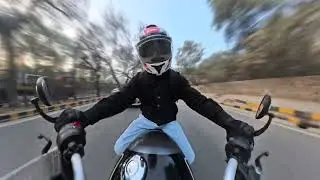 Triumph Speed 400, Cruising at 40 km/h, Insta360x5 motion ND effect. #ridesafe   