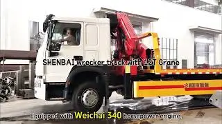 Sinotruk Howo Wrecker Tow truck with mounted crane @truck @crane