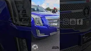 Cadillac escalade with a beautiful tiarra grille. Wett paint and big amaniforged wheels