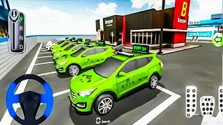 All Green New Collection Taxi Car Parking Gass Pump Game 2024 | SUV Taxi Driving Simulator#game #car