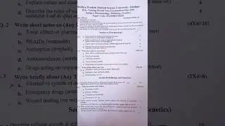 Pharmacology ,pathology,Genetic  2025 question paper Mpmsu #youtubeshorts #bscnursing #shorts #exam