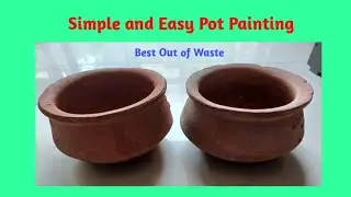 Diy Pot Painting/Biryani pot reuse idea/simple and easy pot painting idea/diy planter using waste