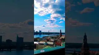 Riga City Ariel View From The Top 😍 #europetravel #europeancity #europe #latvia #riga #baltics