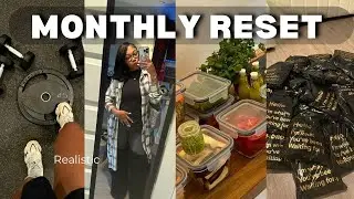 MONTHLY RESET| GETTING MY LIFE TOGETHER🎀| meal prepping , skincare, deep cleaning, working out