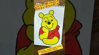 🍯🐻 Winnie the Pooh inspired doodleSimple, cute and cozy childhood vibes ✨ #markerart #art #drawing