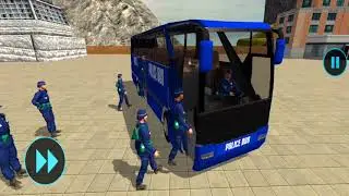 3D Police Bus Coach Driving Simulator#6 - Offroad Police Transporter Bus - Android IOS Gameplay