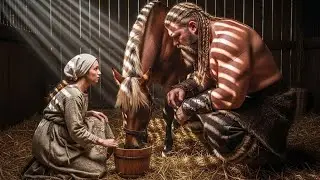 She Fed Horses While Town Feasted — Then Giant Viking Found Her and Both Lives Changed