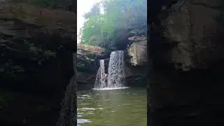 Climbing inside a Tennessee waterfall! 😯 #waterfalls #climbing #tennessee