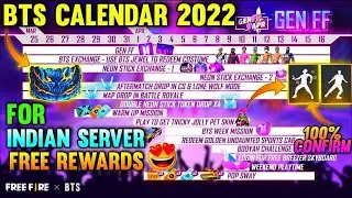 BTS EVENT CALENDAR 2022 | BTS EVENT FREE FIRE | FREE FIRE BTS EVENT | FREE FIRE NEW EVENT |BTS EVENT