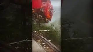 One Second Mistake&hellip; Truck Hangs on Mountain Cliff | Shocking Road Accident Story #shorts