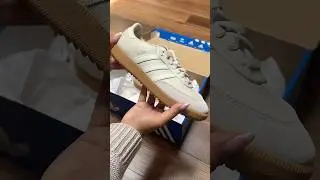 unboxing my new golf shoes! the Adidas Samba spikeless golf shoes in alumina, off white, & gum #golf