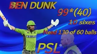 BEN DUNK BATTING | HITS LONG SIXES | PSL| SMASHES ALL THE BOWLERS | LAHORE QALANDER | BUBBLE GUM