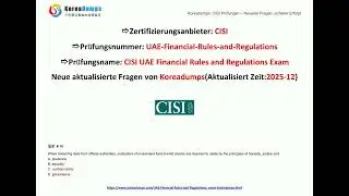 [2025-12] 즉시 다운로드 Koreadumps CISI UAE-Financial-Rules-and-Regulations 질문과 답변 (Q10-Q25)