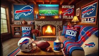 Cozy Buffalo Bills Mafia Fireplace Ambience 🔥🏈 | Relaxing Game Day Vibes for Football Fans
