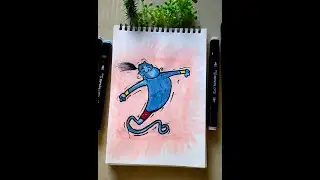 How to draw a Geine / Easy genie drawing with marker/ marker drawing ideas #genie #art #drawing