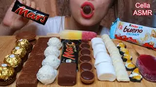 ASMR LEFTOVERS(ICE CREAM MARS, RAFFAELLO,KINDER BUENO,FERRERO ROCHER) MUKBANG | EATING SOUNDS