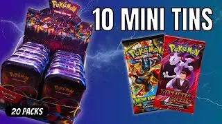 10 Mega Evolutions Mini Tins — 20 Packs + Price Tracker (Destined Rivals + Mega Evolutions)