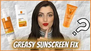 HOW TO MATTIFY A GREASY SUNSCREEN: oily/greasy SPF to matte/non-greasy, tip, life-changing hack