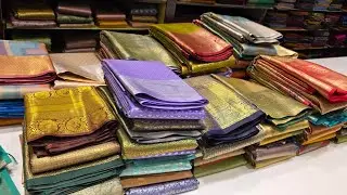 Tnagar Kanchipuram Pachaiyappas | Pure Mix Silk Sarees |Aari work Wedding Blouse Saree Combo |online