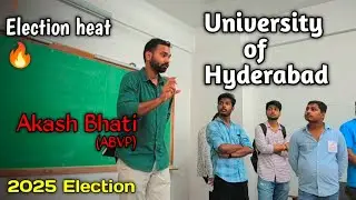 Election heat at University of Hyderabad 🔥 Opposition questions❓& Akash Bhati, ABVP gave reply 🎤🗳️