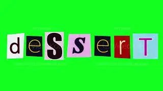 Template logotype with the title dessert complied from magazine cut letters moving in loop animation