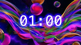 1-Minute Abstract Classroom Timer | Color Flow Countdown for Focus and Relaxation