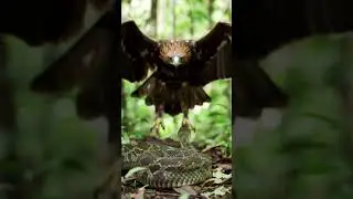 A close-up scene of a battle between a snake and an eagle.#eagle #snake