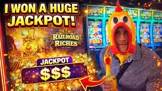 Golden Train Bonus Railroad Riches Slot Jackpot #slots #casino #jackpot t