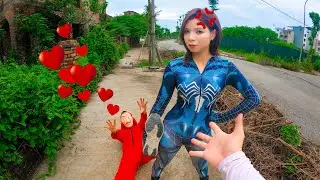 MONEY HEIST PARKOUR ESCAPING SPIDER-GIRL VENOM (Funny POV Chase)