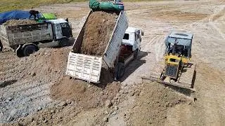 Operator Skills KUMATSU D37P With Dump Trucks Work On Ring Road EP544