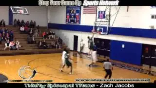 Trinity Episcopal's Zach Jacobs' 1-hand fastbreak dunk with man closing & 2-hand baby dunk.