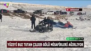Y&uuml;zeyi buz tutan &Ccedil;ıldır G&ouml;l&uuml; misafirlerini ağırlamaya başladı