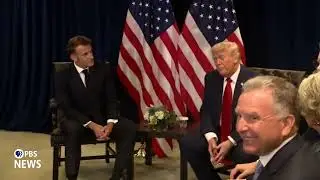 WATCH: Trump meets with France's President Macron to discuss Israel-Hamas war and Ukraine