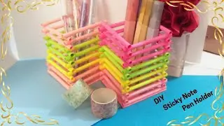 DIY Sticky Note Pen Holder | Easy Origami Pen Stand