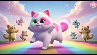 🌟 Puffy Cat&rsquo;s Rainbow Bounce Adventure 🌈🎵 | Colorful Kids Dance Song Full of Fun, Magic & Smiles! 🐱✨